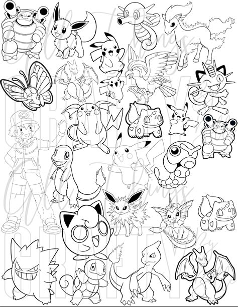 pokemon colouring in pages|52 Pokemon Coloring Pages (Free PDF Printables)